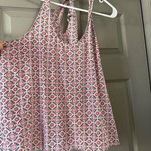 Joie Pink and White Floral Tank Top